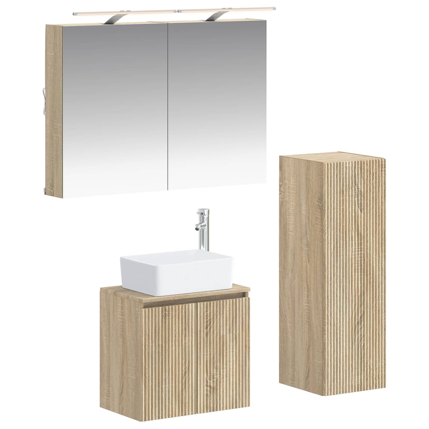 Bathroom Furniture Set 4 pcs Sonoma Oak