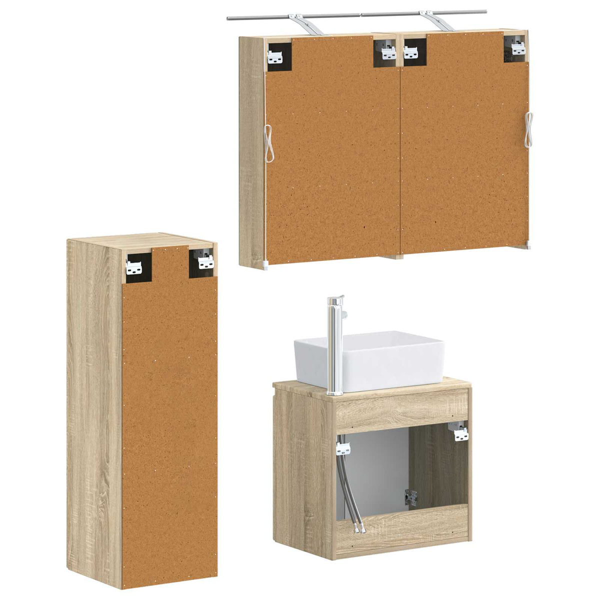 Bathroom Furniture Set 4 pcs Sonoma Oak