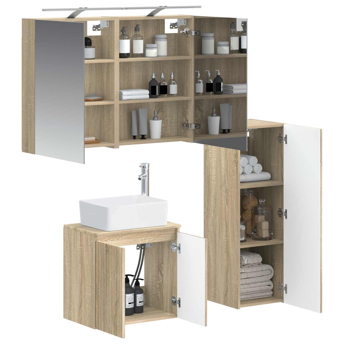 Bathroom Furniture Set 4 pcs Sonoma Oak