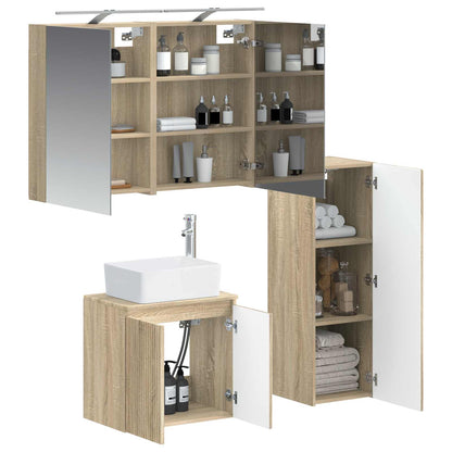Bathroom Furniture Set 4 pcs Sonoma Oak