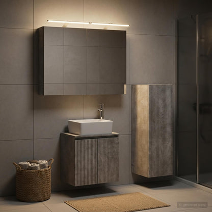 Bathroom Furniture Set 4 pcs Concrete Grey