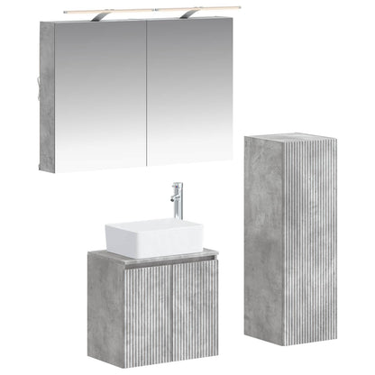 Bathroom Furniture Set 4 pcs Concrete Grey