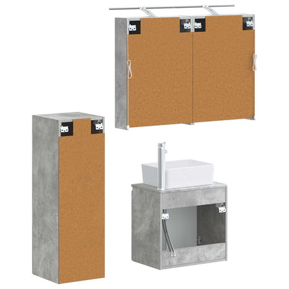 Bathroom Furniture Set 4 pcs Concrete Grey