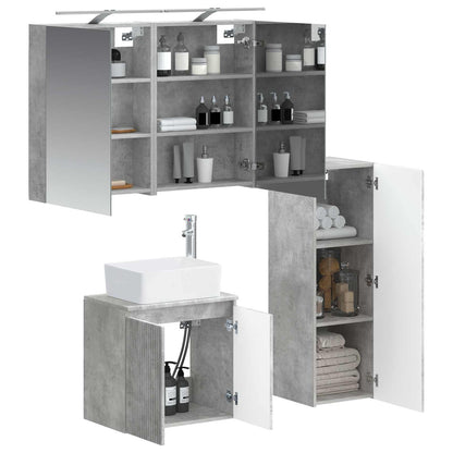 Bathroom Furniture Set 4 pcs Concrete Grey