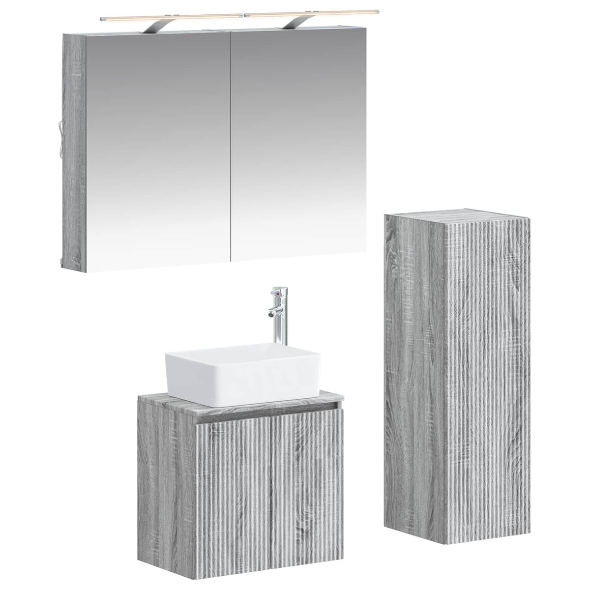 Bathroom Furniture Set 4 pcs Grey Sonoma