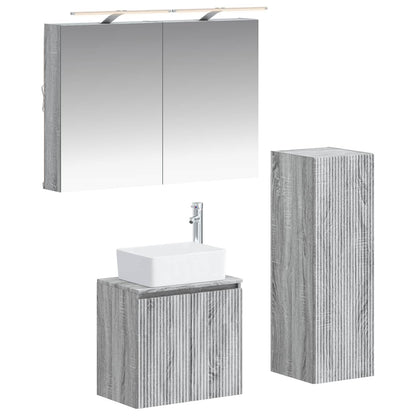 Bathroom Furniture Set 4 pcs Grey Sonoma