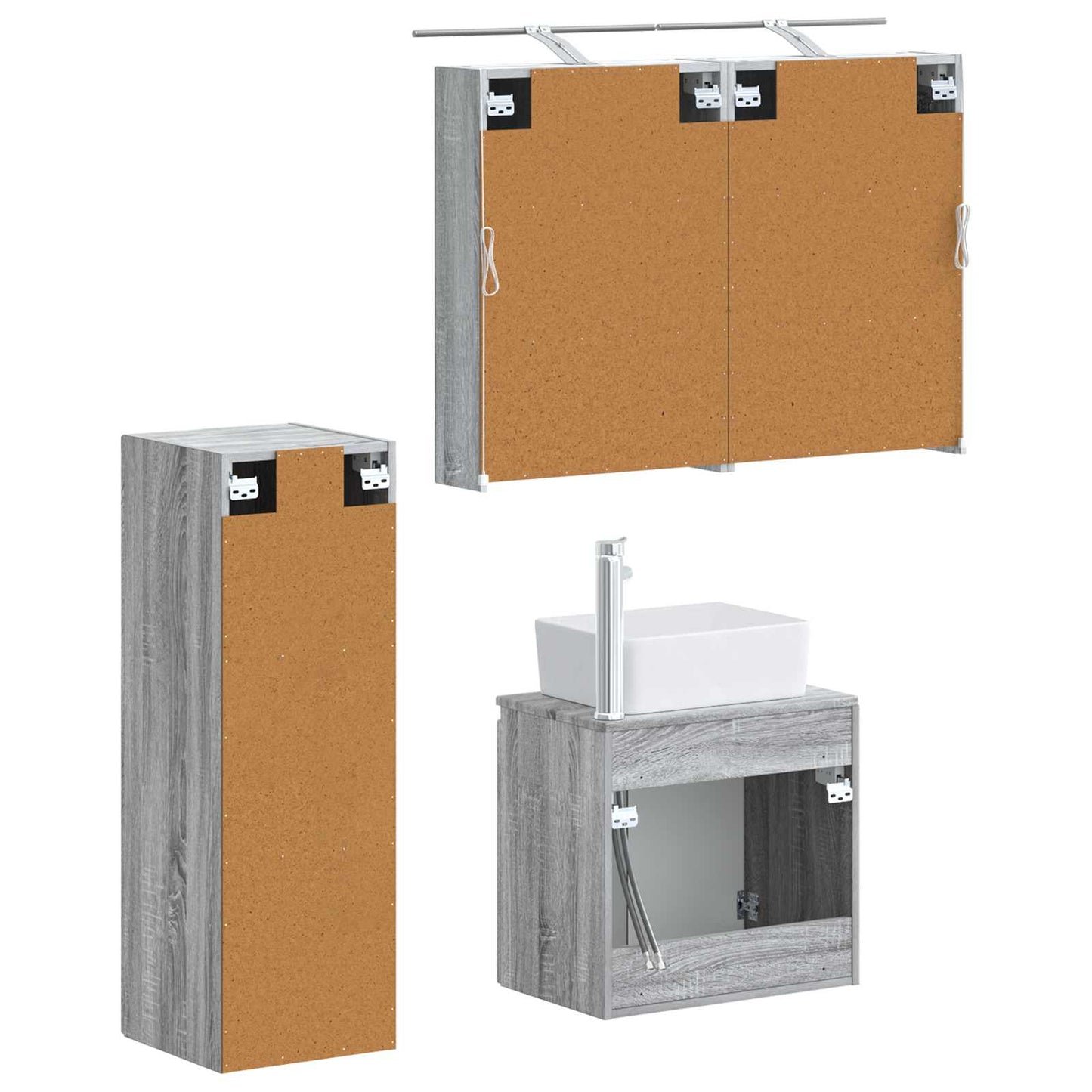 Bathroom Furniture Set 4 pcs Grey Sonoma