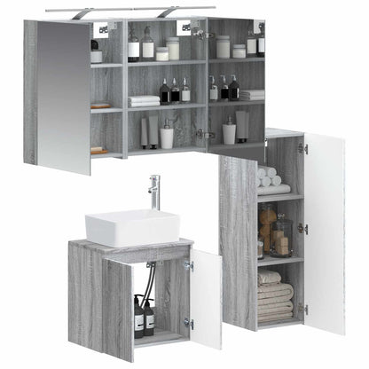 Bathroom Furniture Set 4 pcs Grey Sonoma