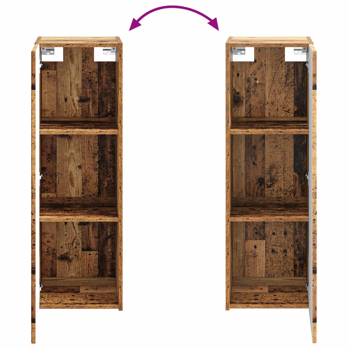 Bathroom Furniture Set 4 pcs Old Wood Engineered Wood and Glass