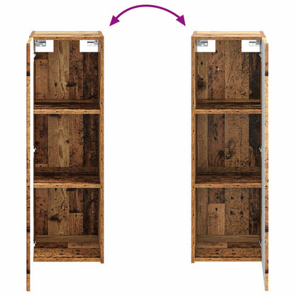 Bathroom Furniture Set 4 pcs Old Wood Engineered Wood and Glass