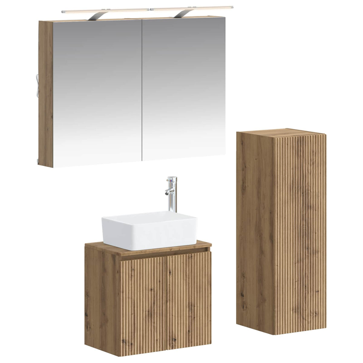 Bathroom Furniture Set 4 pcs Artisan Oak