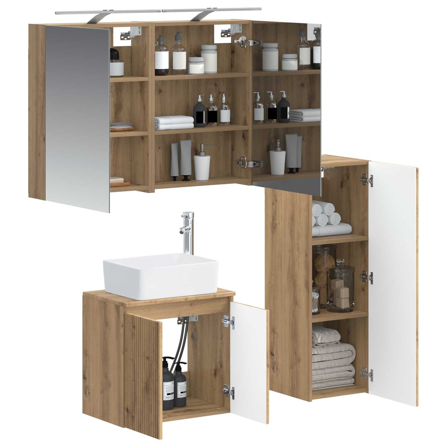 Bathroom Furniture Set 4 pcs Artisan Oak