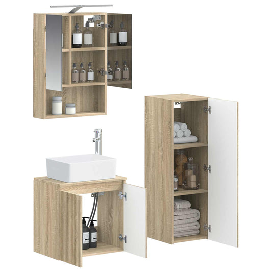 Bathroom Furniture Set 4 pcs Sonoma Oak
