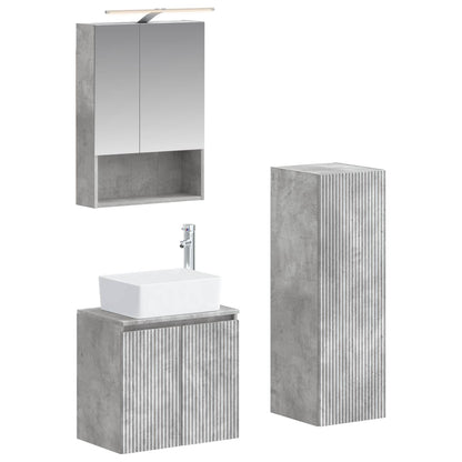 Bathroom Furniture Set 4 pcs Concrete Grey