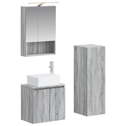 Bathroom Furniture Set 4 pcs Grey Sonoma