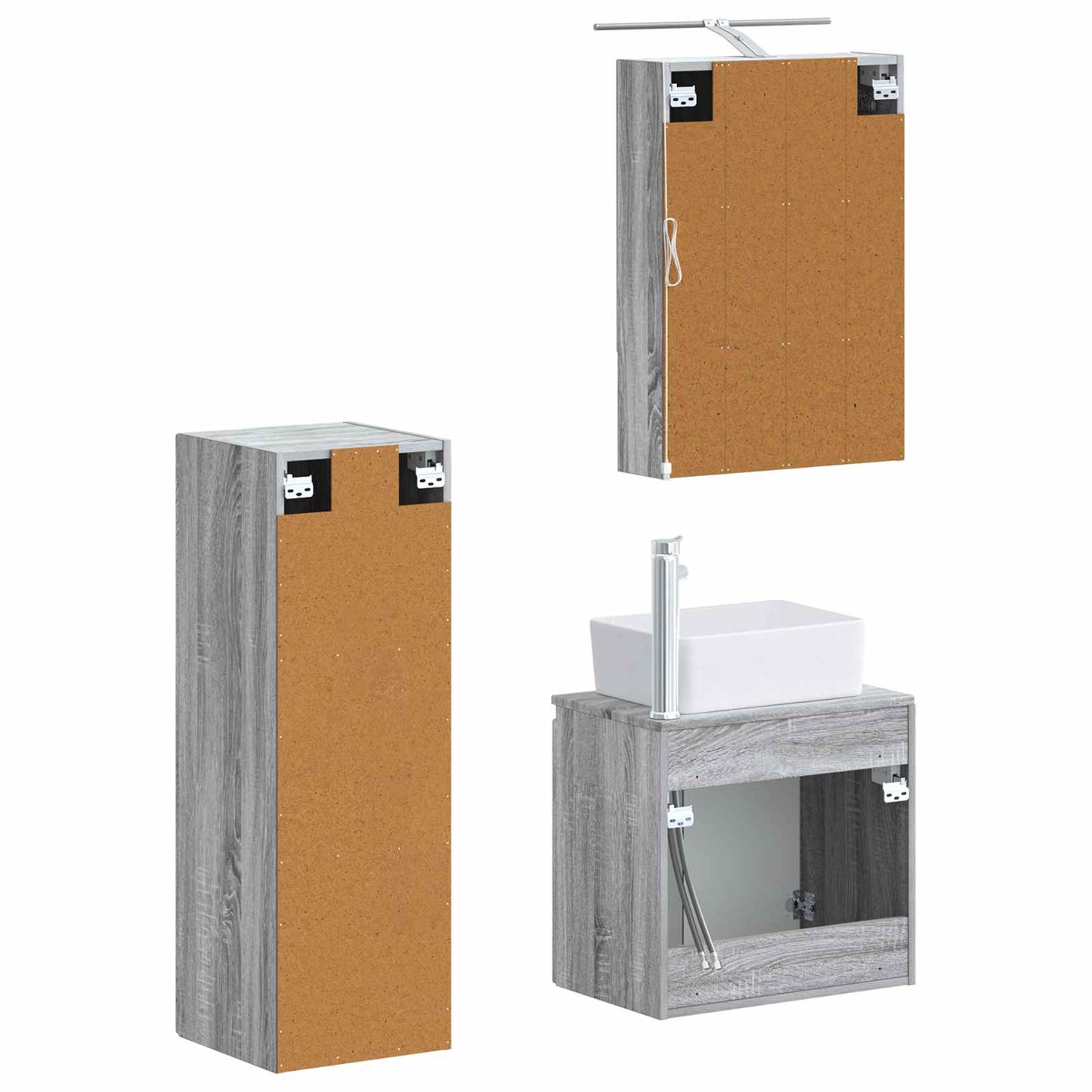 Bathroom Furniture Set 4 pcs Grey Sonoma
