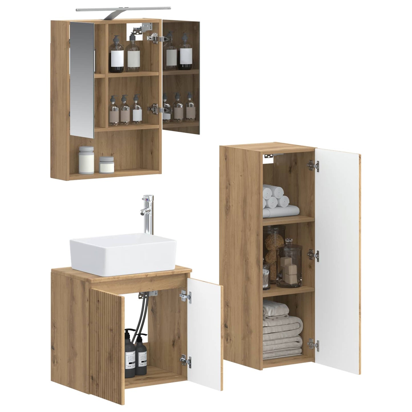 Bathroom Furniture Set 4 pcs Artisan Oak