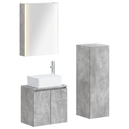Bathroom Furniture Set 4 pcs Concrete Grey