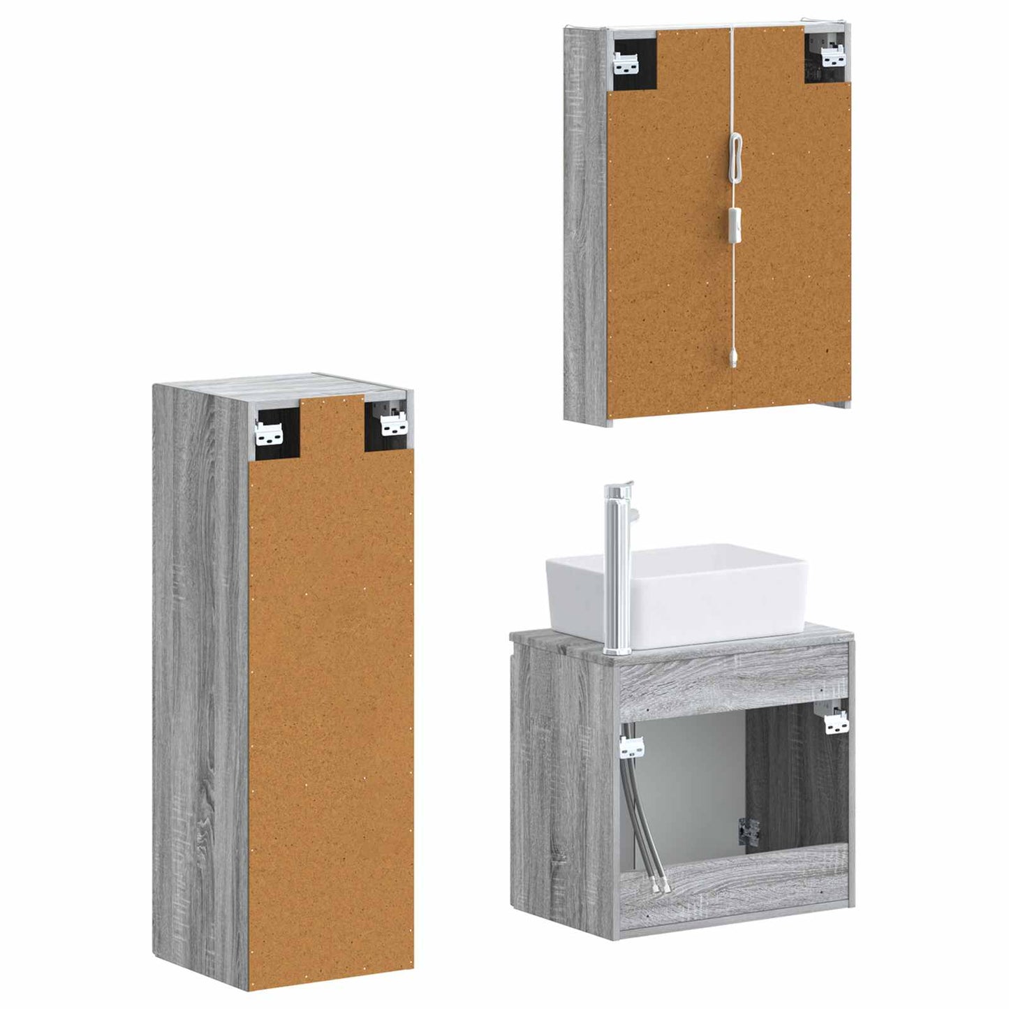Bathroom Furniture Set 4 pcs Grey Sonoma