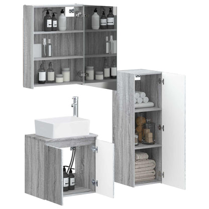 Bathroom Furniture Set 4 pcs Grey Sonoma