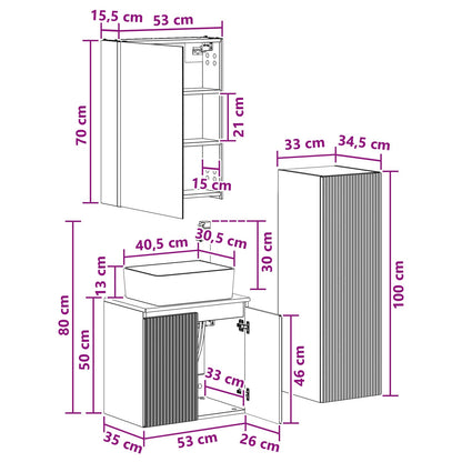 Bathroom Furniture Set 4 pcs Grey Sonoma