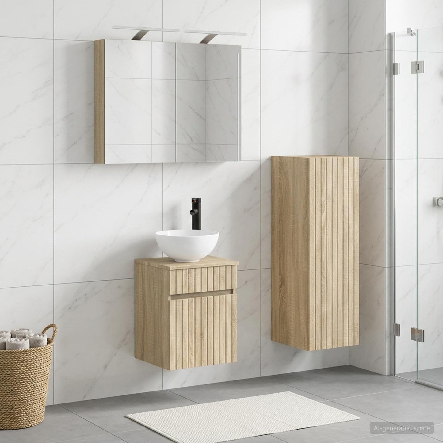 Bathroom Furniture Set 4 pcs Sonoma Oak