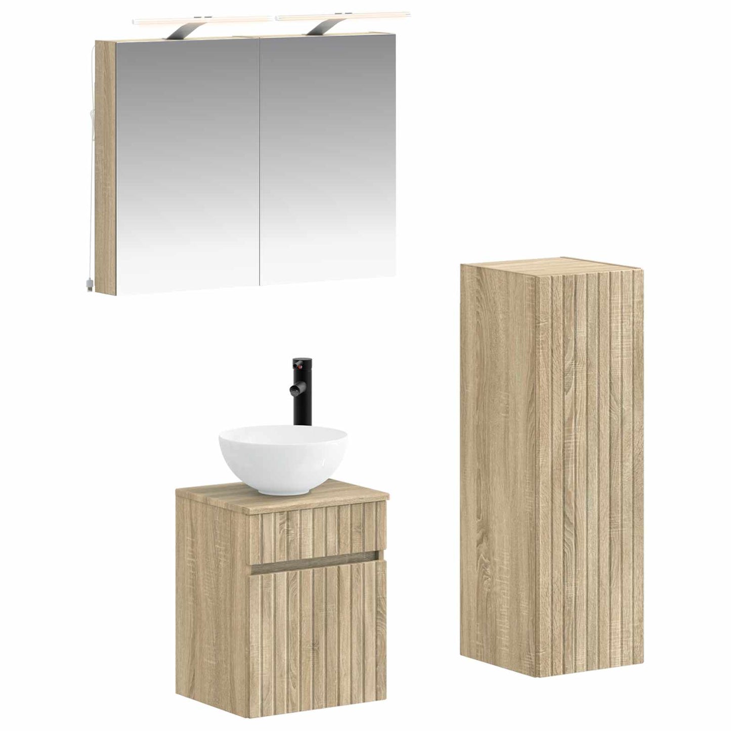 Bathroom Furniture Set 4 pcs Sonoma Oak