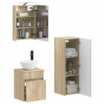 Bathroom Furniture Set 4 pcs Sonoma Oak