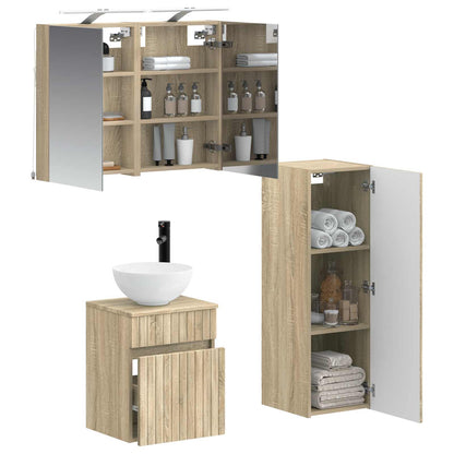 Bathroom Furniture Set 4 pcs Sonoma Oak