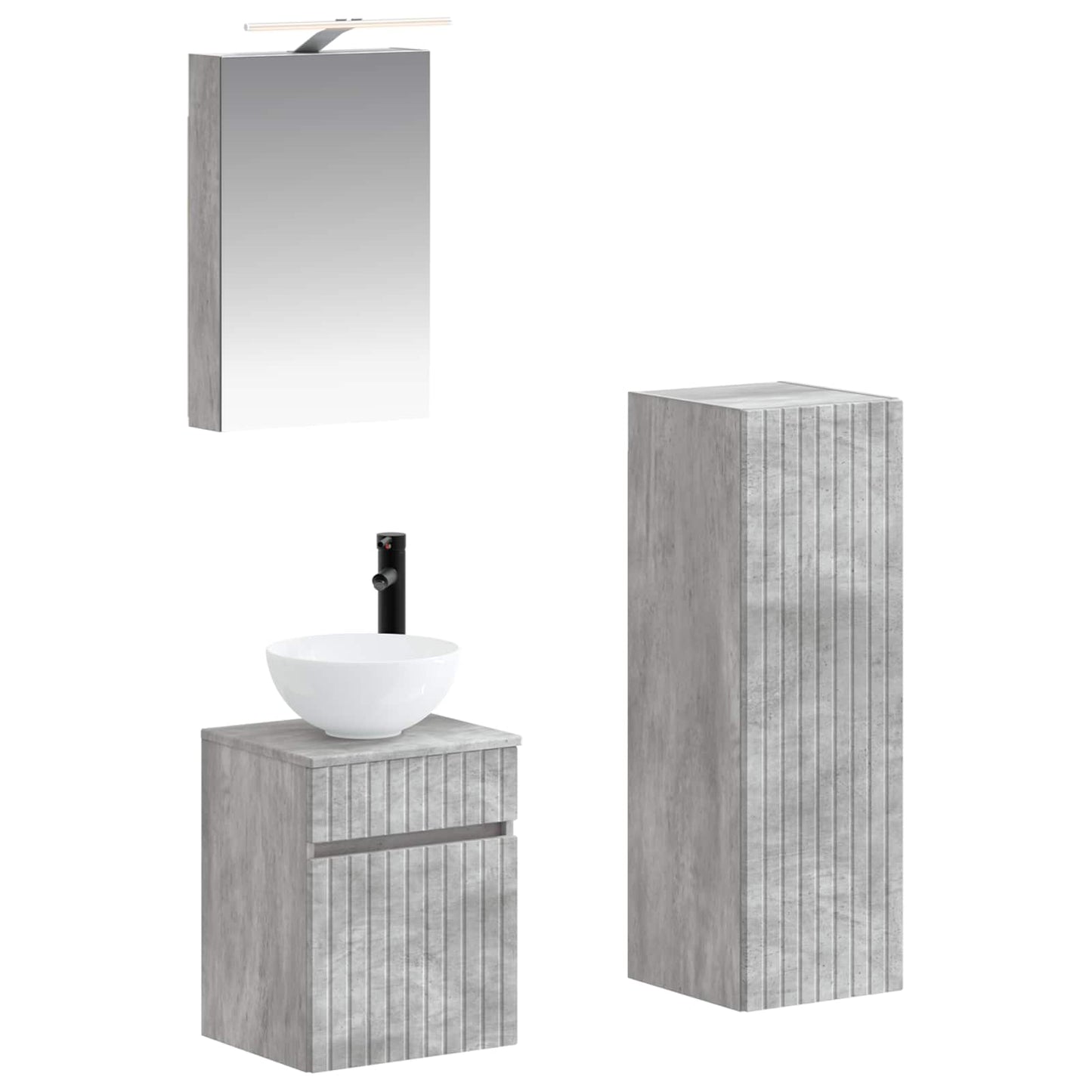Bathroom Furniture Set 4 pcs Concrete Grey