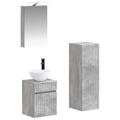 Bathroom Furniture Set 4 pcs Concrete Grey