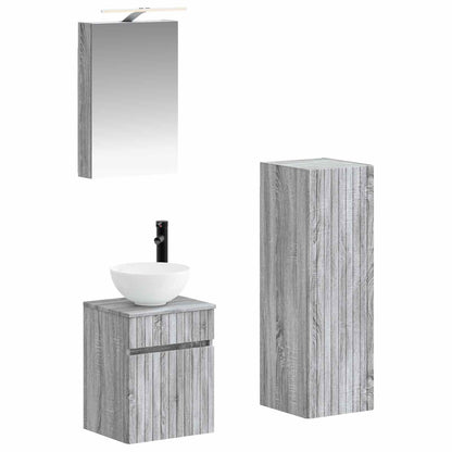 Bathroom Furniture Set 4 pcs Grey Sonoma