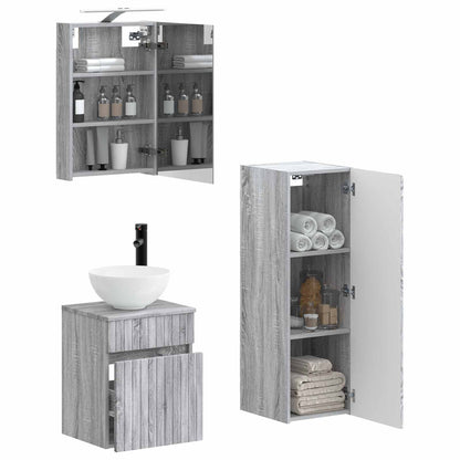 Bathroom Furniture Set 4 pcs Grey Sonoma
