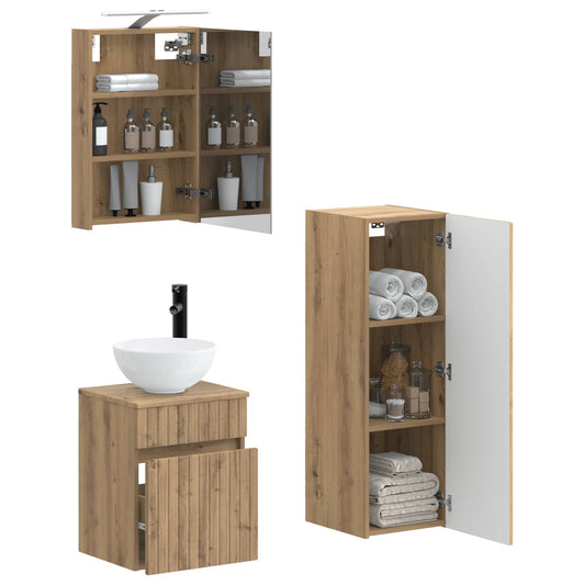 Bathroom Furniture Set 4 pcs Artisan Oak