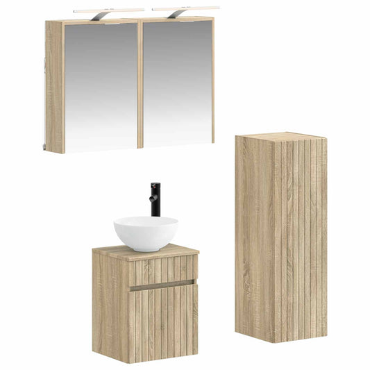 Bathroom Furniture Set 4 pcs Sonoma Oak