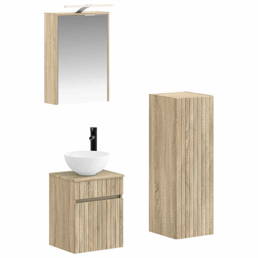 Bathroom Furniture Set 4 pcs Sonoma Oak