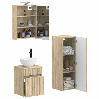 Bathroom Furniture Set 4 pcs Sonoma Oak