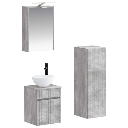 Bathroom Furniture Set 4 pcs Concrete Grey