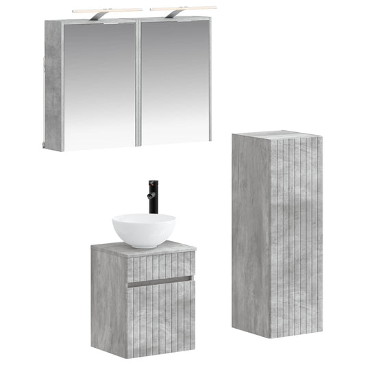 Bathroom Furniture Set 4 pcs Concrete Grey