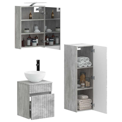 Bathroom Furniture Set 4 pcs Concrete Grey