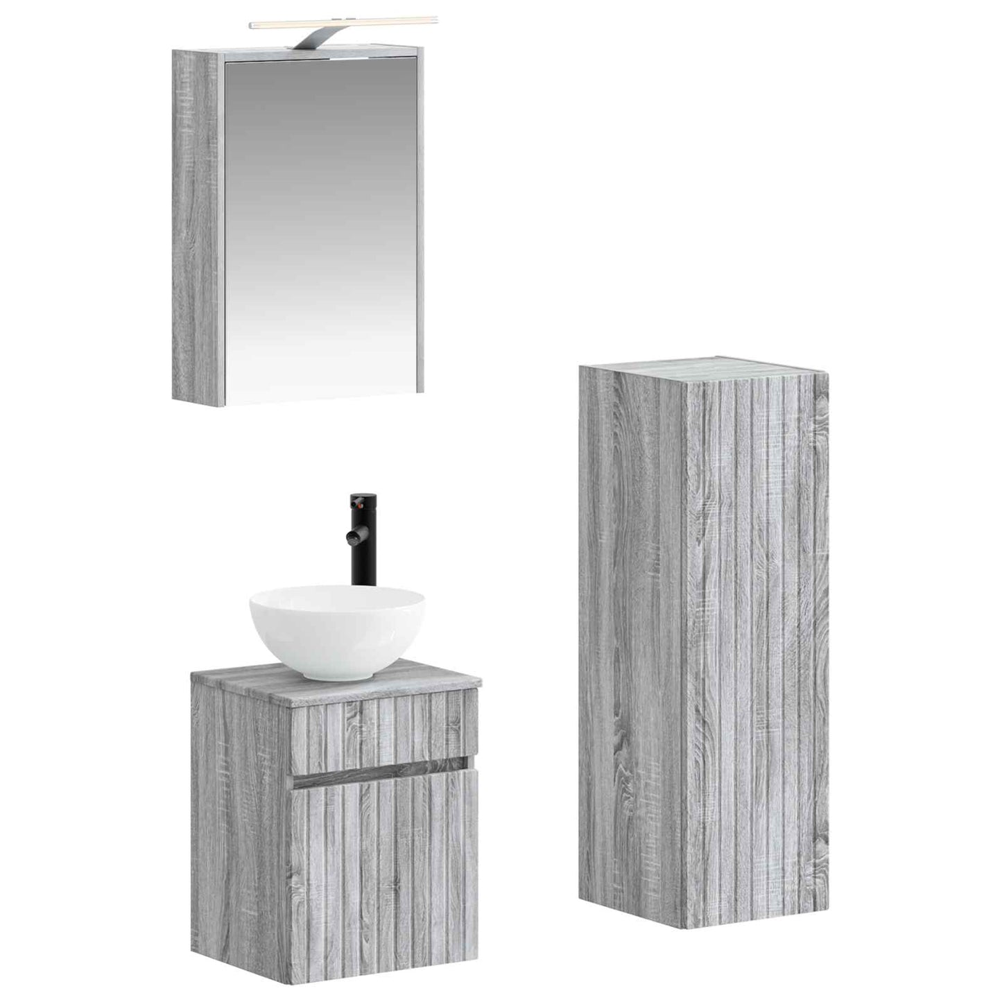 Bathroom Furniture Set 4 pcs Grey Sonoma