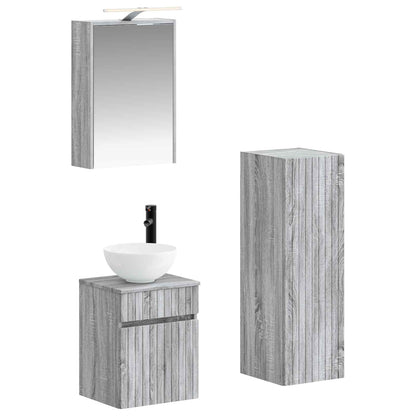 Bathroom Furniture Set 4 pcs Grey Sonoma