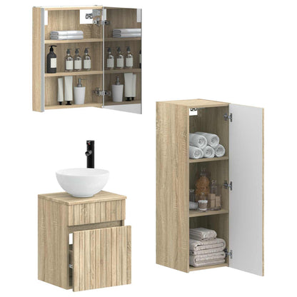 Bathroom Furniture Set 4 pcs Sonoma Oak