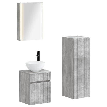 Bathroom Furniture Set 4 pcs Concrete Grey