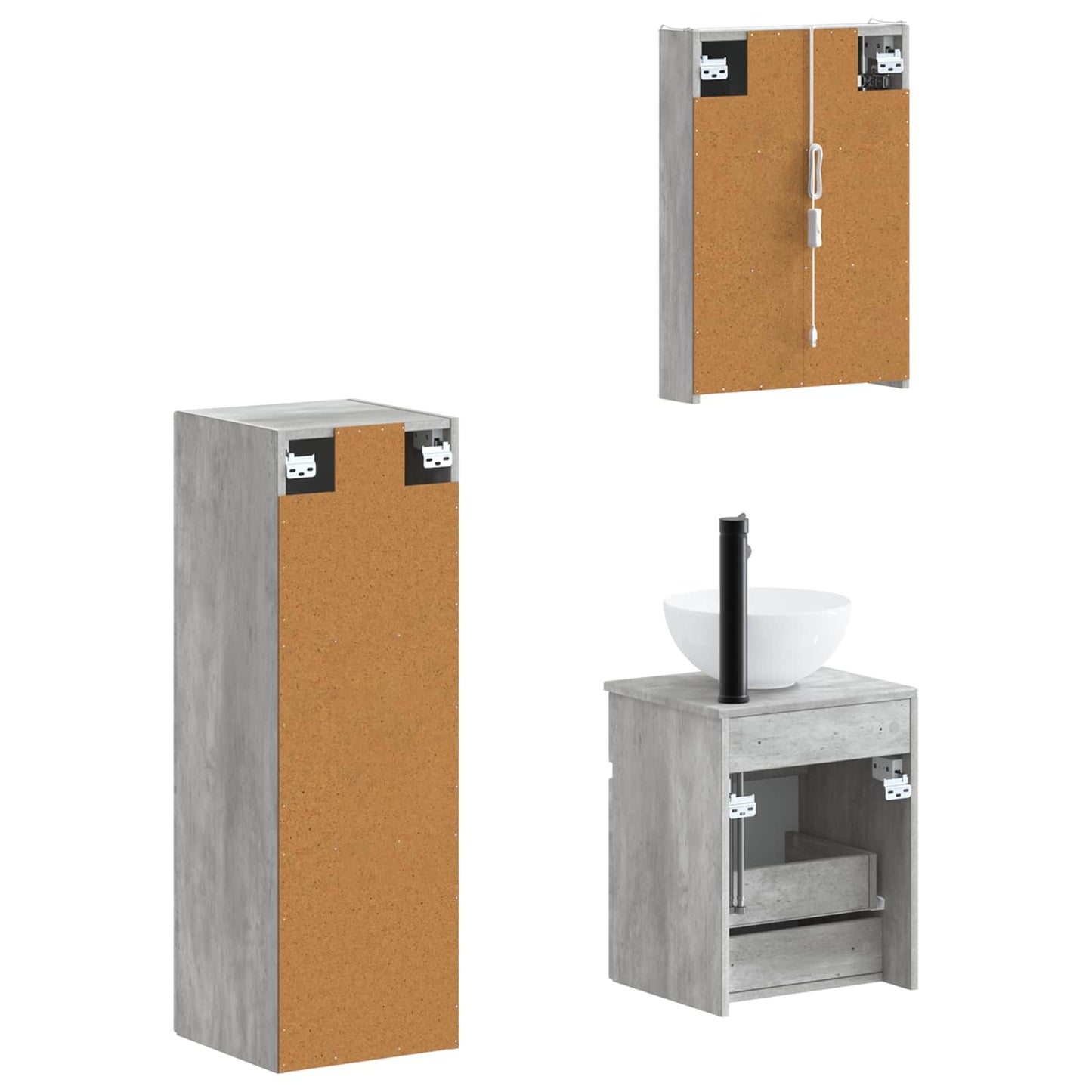 Bathroom Furniture Set 4 pcs Concrete Grey