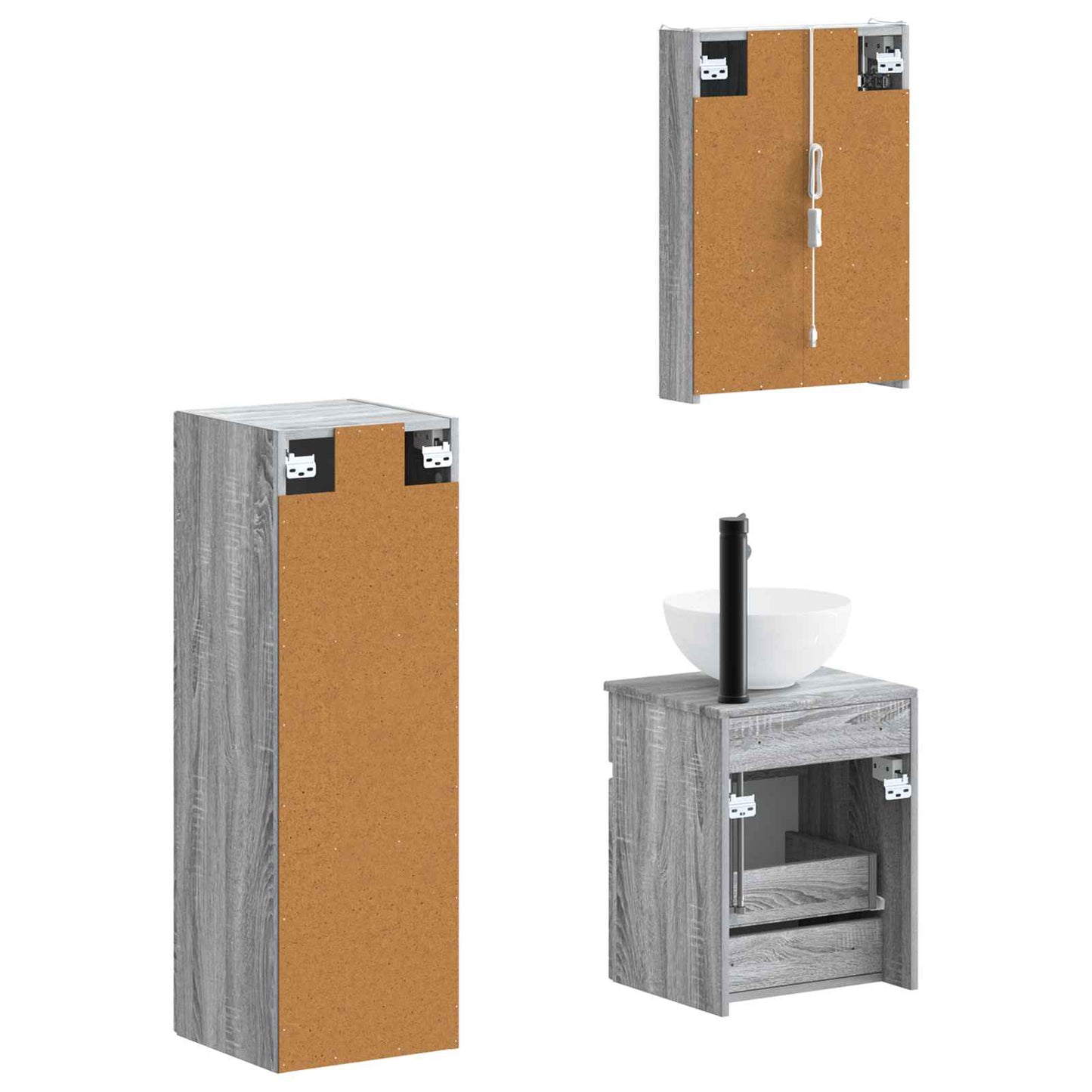 Bathroom Furniture Set 4 pcs Grey Sonoma