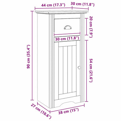 Bathroom Cabinet with Drawer BODO Honey Brown 44 x 30 x 90 cm