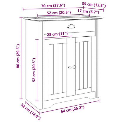 Bathroom Cabinet with Storage BODO Honey Brown 70 x 35 x 80 cm