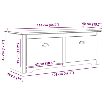 Hallway Bench BODO Honey Brown 118 x 40 x 50 cm Engineered Wood