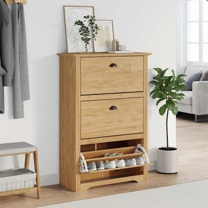 Shoe Rack BODO Honey Brown 80 x 35 x 118 cm Engineered Wood